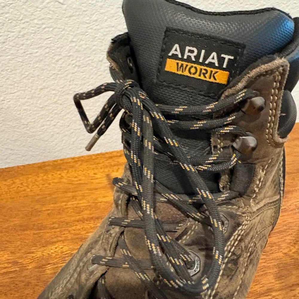 Ariat Work Boots Mens 10.5 EE Wide Steel Toe Waterproof ASTM F2413 Brown Leather